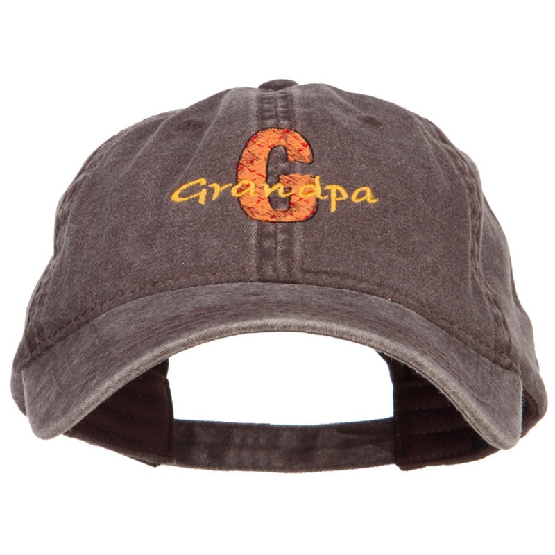G for Grandpa Embroidered Washed Cap Brown One Size