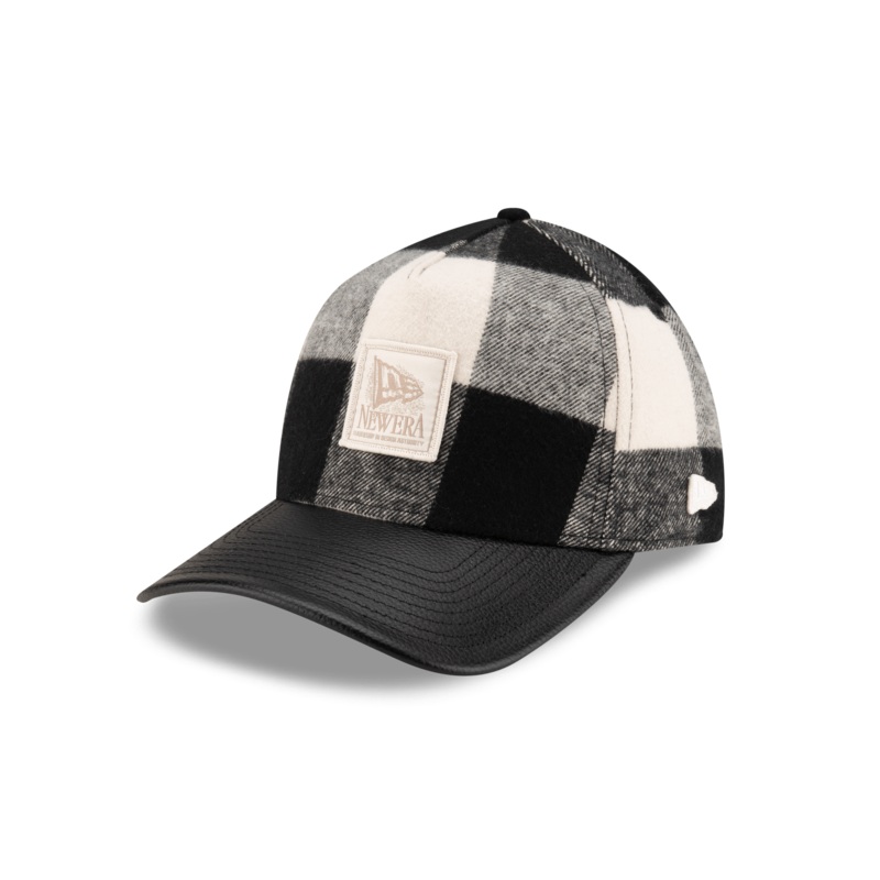 Lumber Plaid College White 9FORTY A-Frame Adjustable Hat One Size