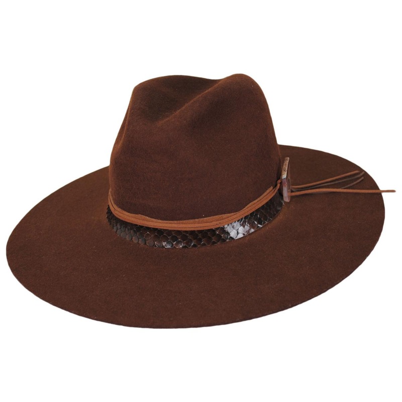 Sedona Wool Felt Fedora Hat COGNAC S