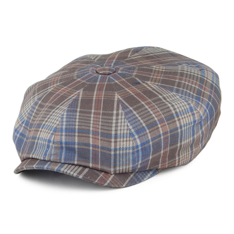 Stetson Hats Check Newsboy Cap – Blue-Grey 55