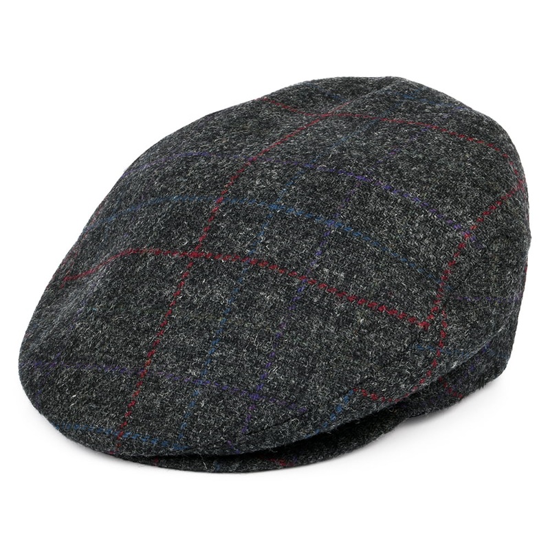Bailey Hats Lord Windowpane Flat Cap – Charcoal S