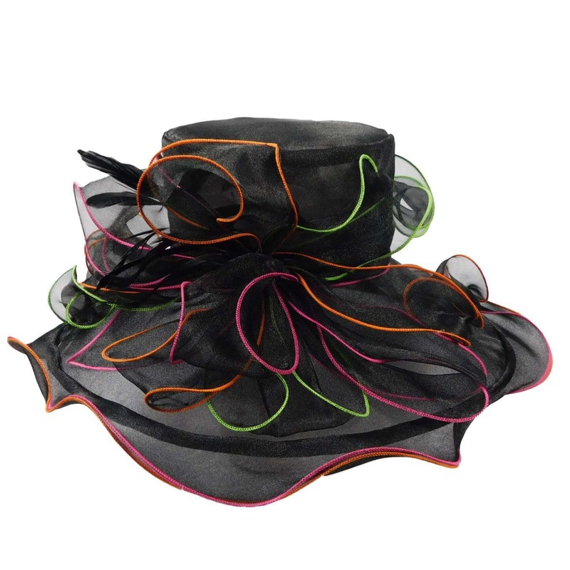 Black Organza Hat with Bright Edges – Jeanne Simmons Hats Black