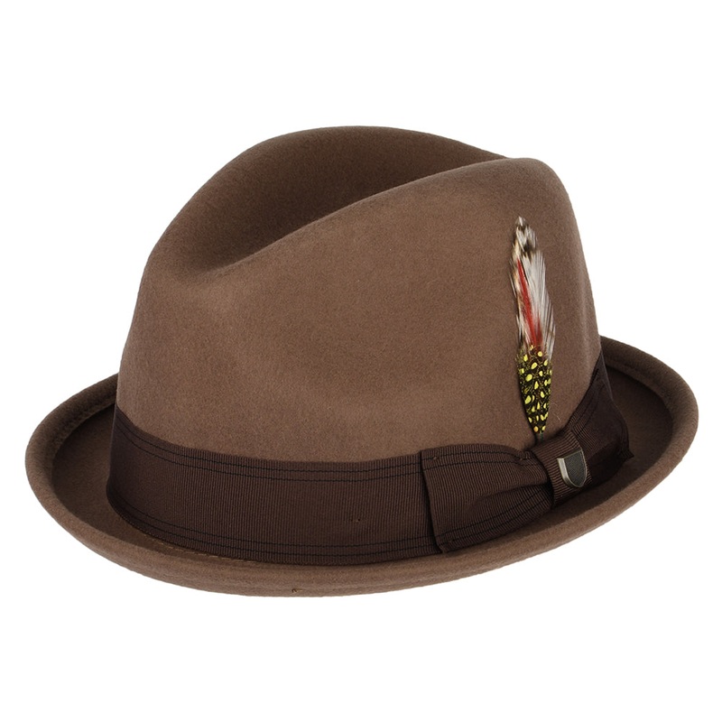 Brixton Hats Gain Wool Felt Trilby Hat – Brown Small-56cm