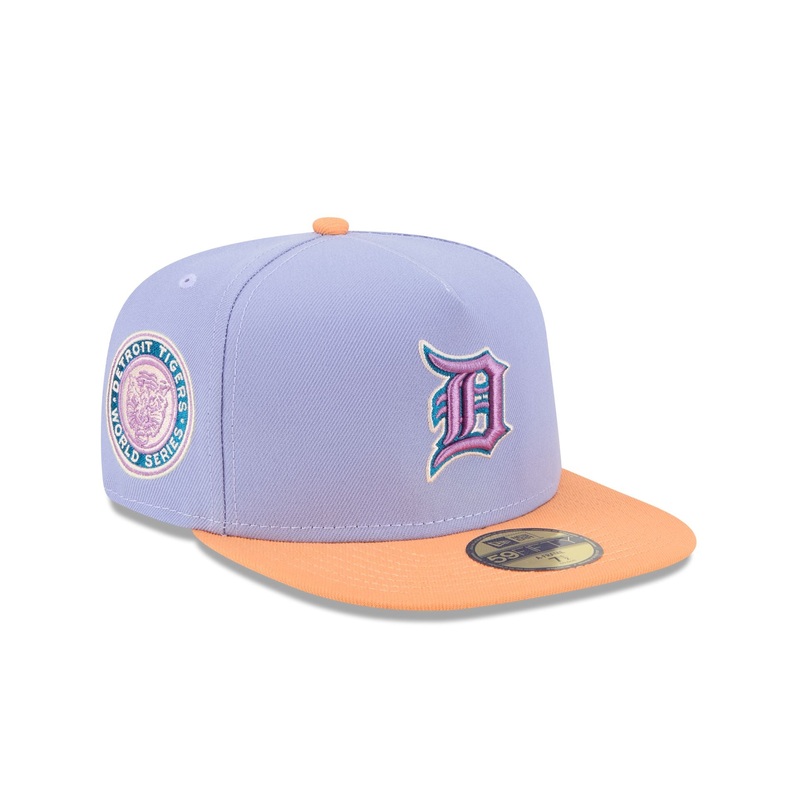 Detroit Tigers Lavender 59FIFTY A-Frame Fitted Hat 7