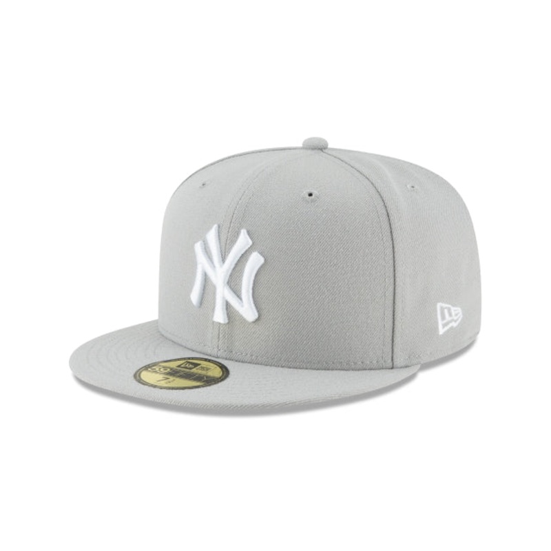 New York Yankees Gray Basic 59FIFTY Fitted Hat 6 7/8