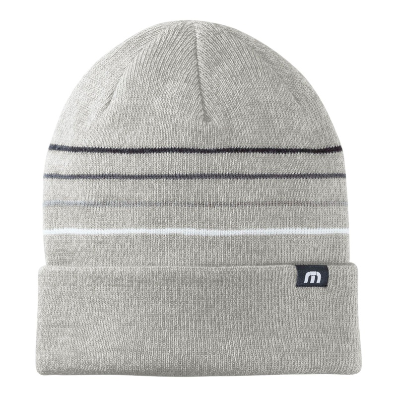 TravisMathew TM1MY393 Striped Cuffed Beanie Black