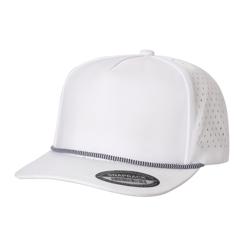 Unbranded 5 Panel Perforated Laser Mesh Rope Hat Black