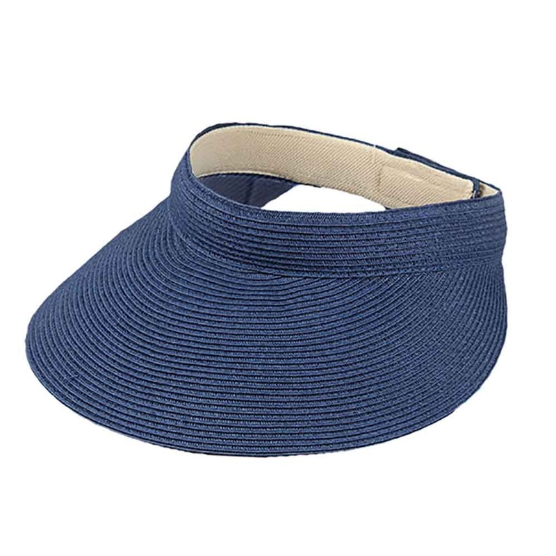 Wide Brim Solid Color Sun Visor – Jeanne Simmons Accessories Navy