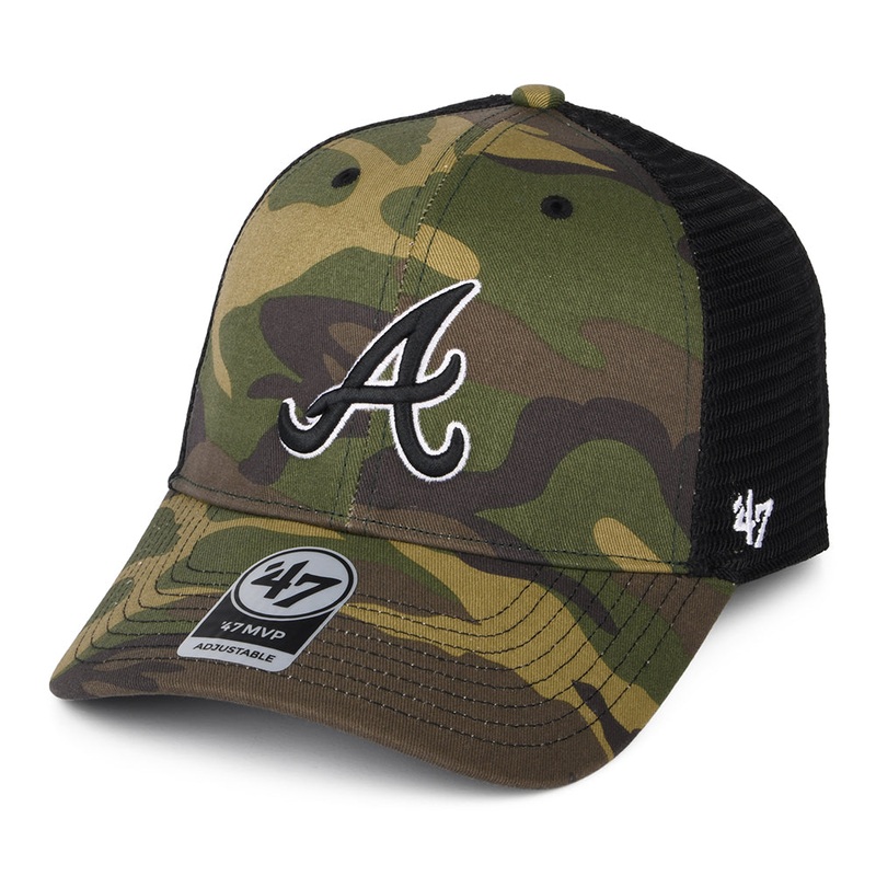 47 Brand Atlanta Braves Trucker Cap – MLB Camo Branson MVP – Camouflage Adjustable