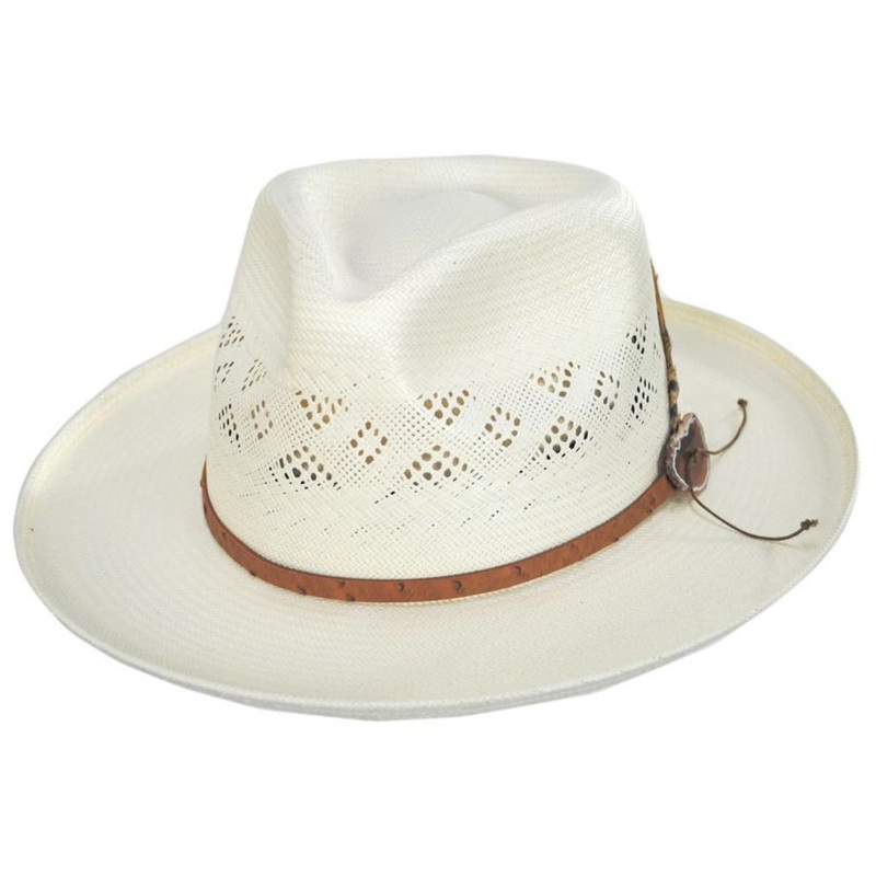 Andromeda Shantung Straw Fedora Hat NATURAL S