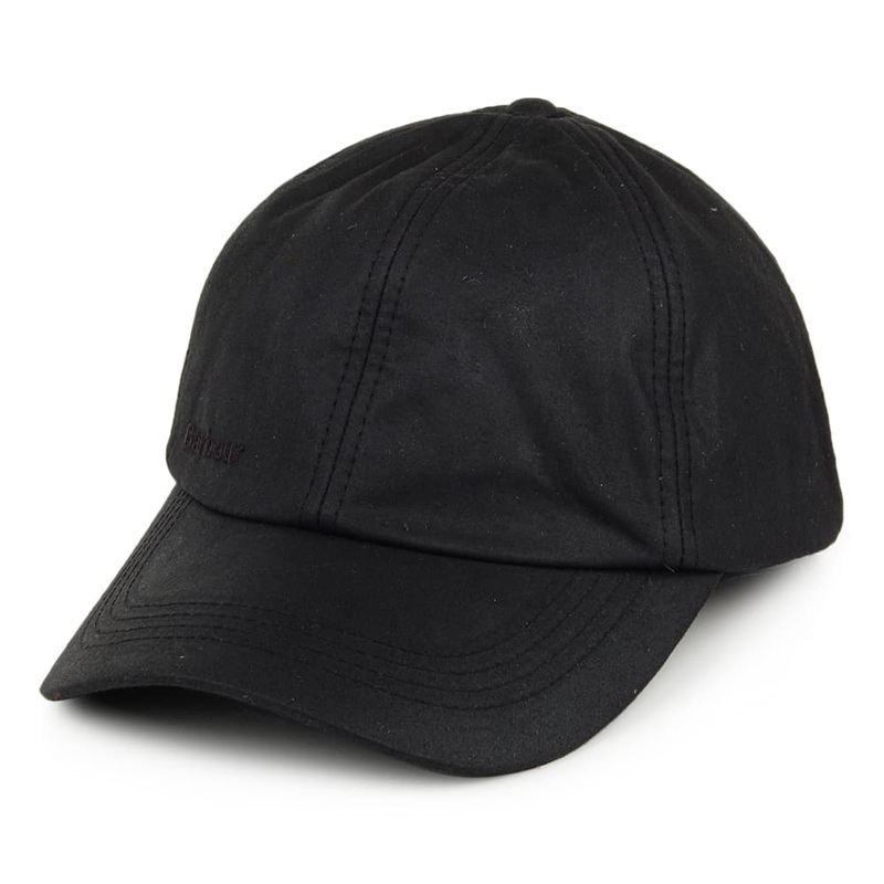 Barbour Hats Prestbury Sports Waxed Cotton Baseball Cap – Black Adjustable
