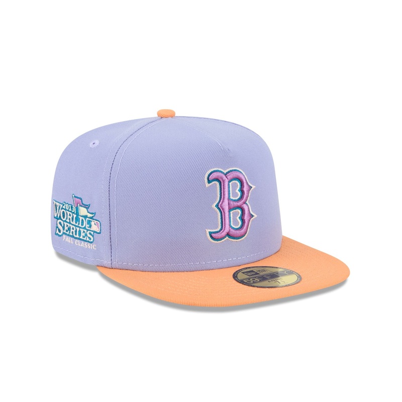 Boston Red Sox Lavender 59FIFTY A-Frame Fitted Hat 7