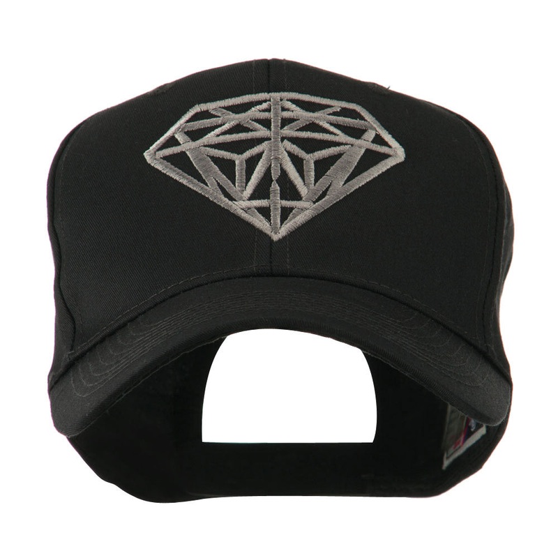 Diamond Outline Embroidered Cap Black One Size