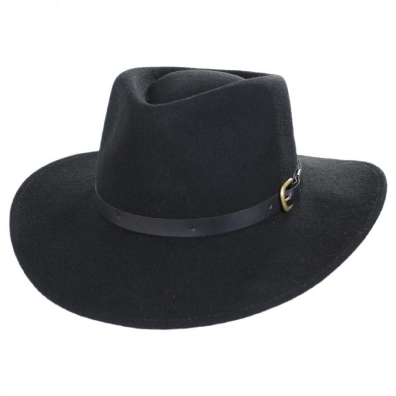 Melbourne Crushable Wool Felt Outback Hat BLACK S