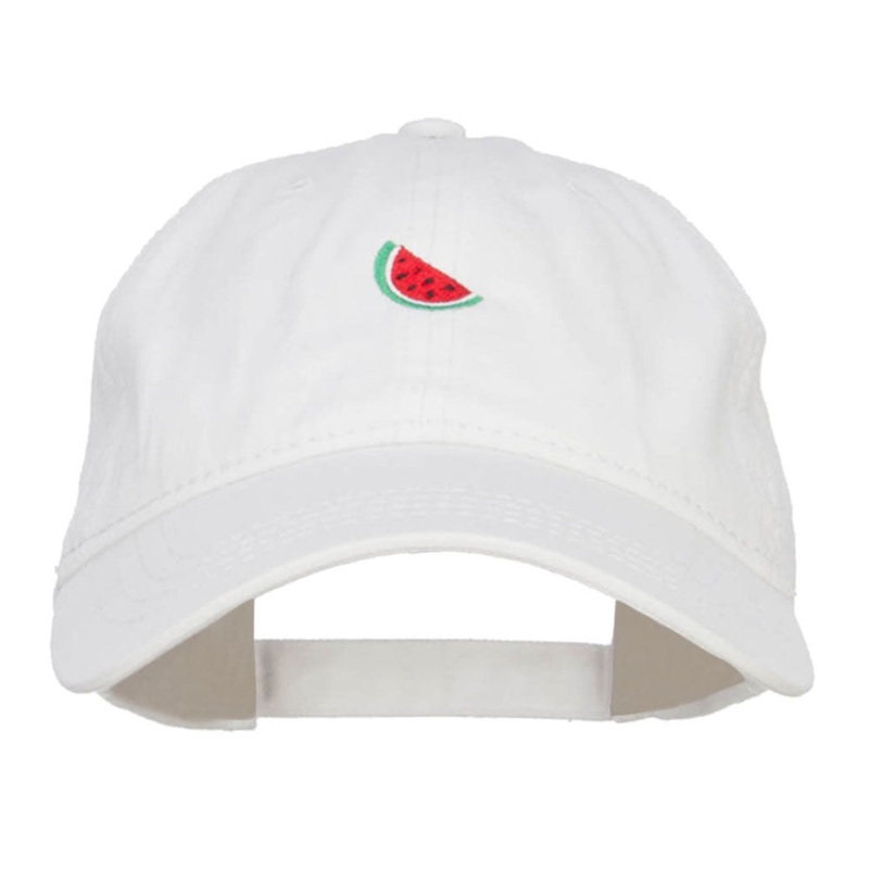 Mini Watermelon Embroidered Washed Cap White One Size