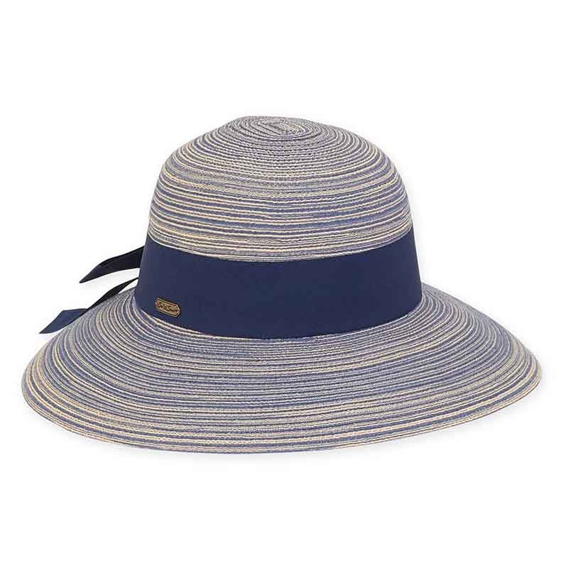 Multitone Polybraid Big Brim Sun Hat – Sun ‘N’ Sand Hats Blue Mix Medium (57 cm)