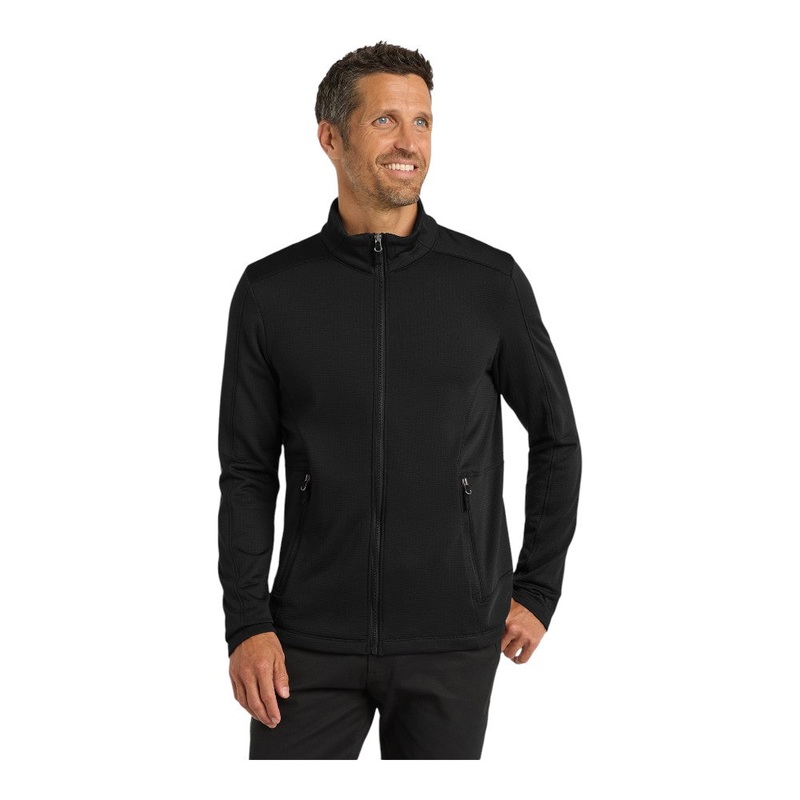 Port Authority F239 Grid Fleece Jacket Deep Black XS
