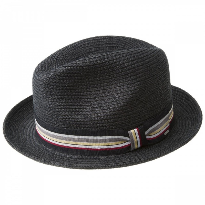 Salem Braided Toyo Straw Fedora Hat BLACK S