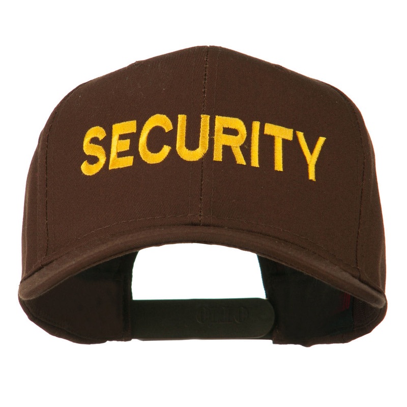 Security Letter Embroidered High Profile Cap Brown One Size