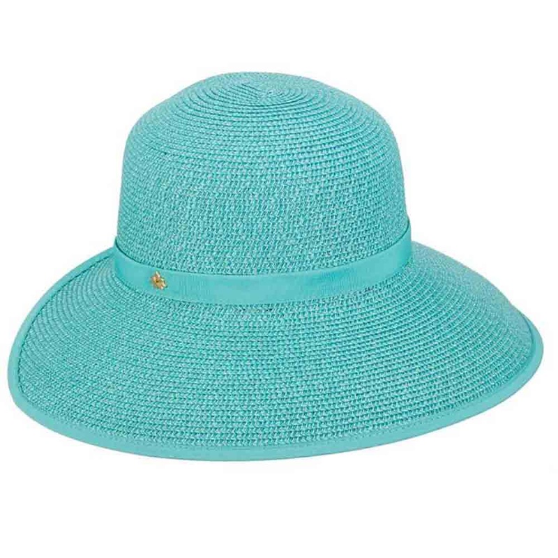 Straw Backless Facesaver Hat – Cappelli Straworld Aqua Medium (57 cm)