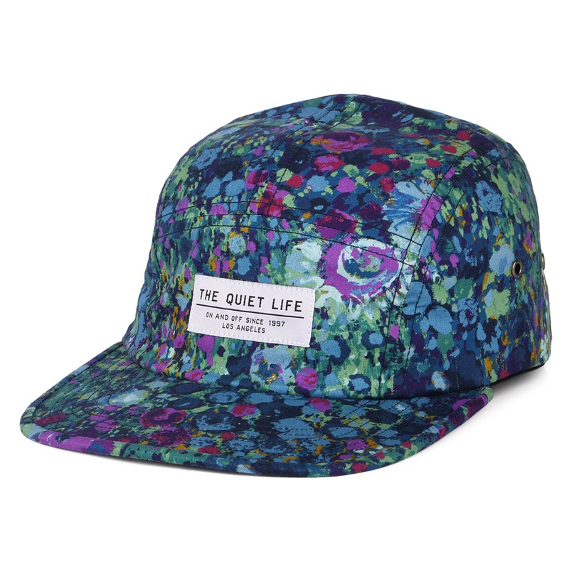 The Quiet Life Hats Monet Floral 5 Panel Cap – Blue-Green-Purple Adjustable