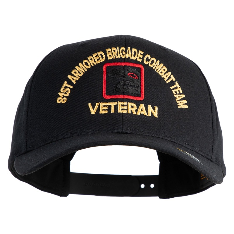 U.S. Army 81st Armored Brigade Combat Team Embroidered Retro Cotton Blend Snapback Cap Black One Size