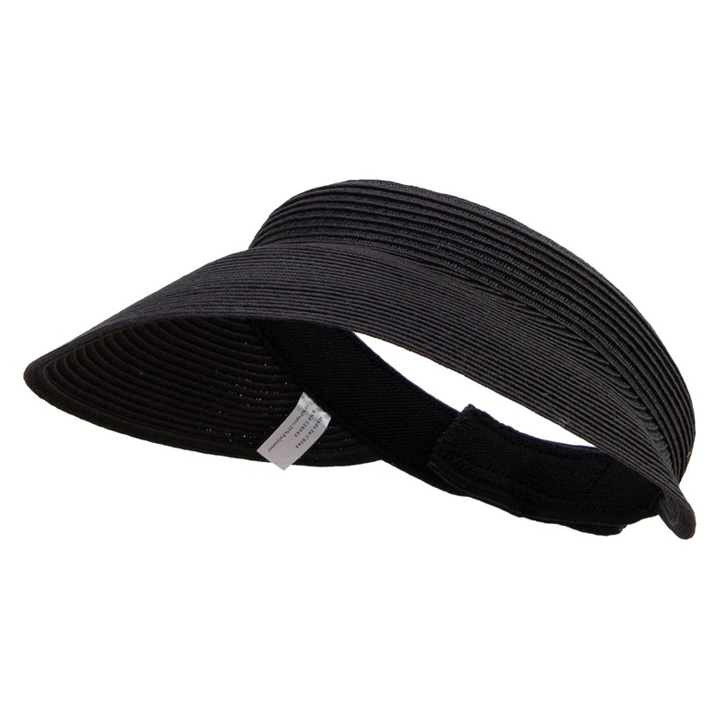 Women’s 4.5 Wide Brim Velcro Strap Visor Black One Size