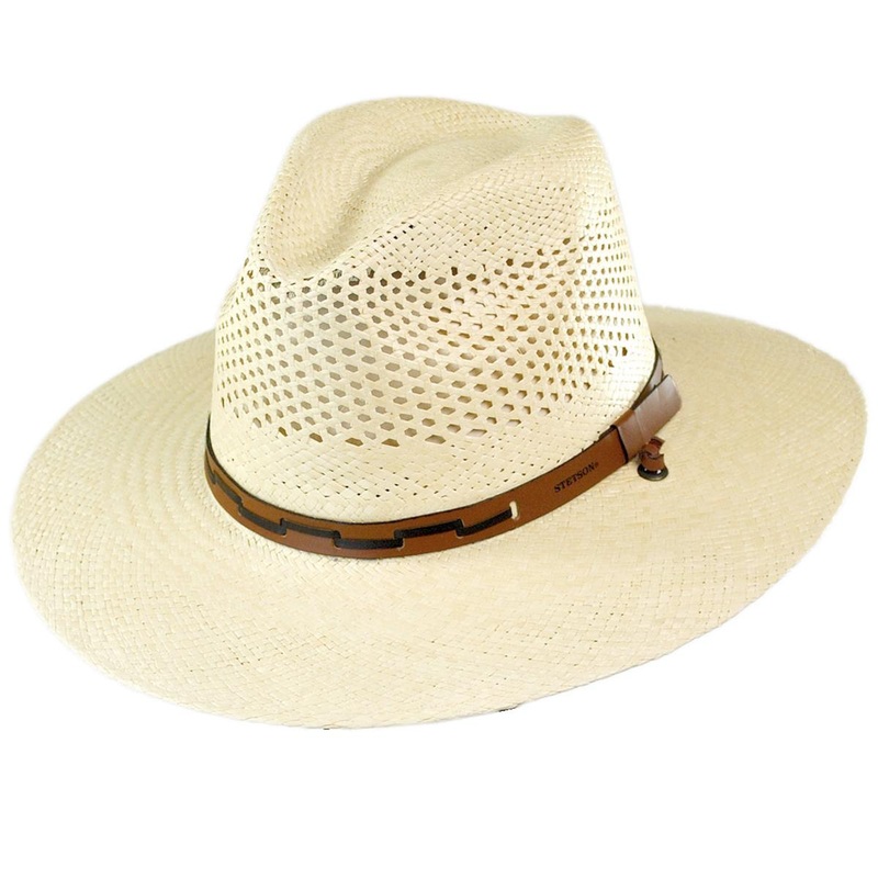 Airway Panama Straw Safari Fedora Hat NATURAL S