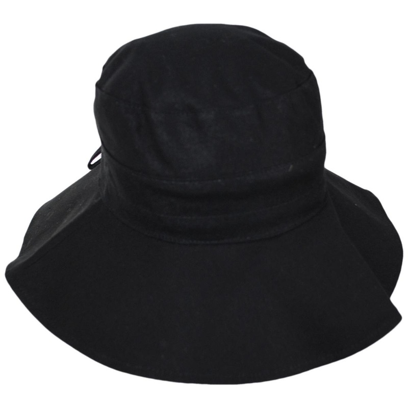 Alma Ponytail Cotton Bucket Hat BLACK ONE SIZE FITS MOST