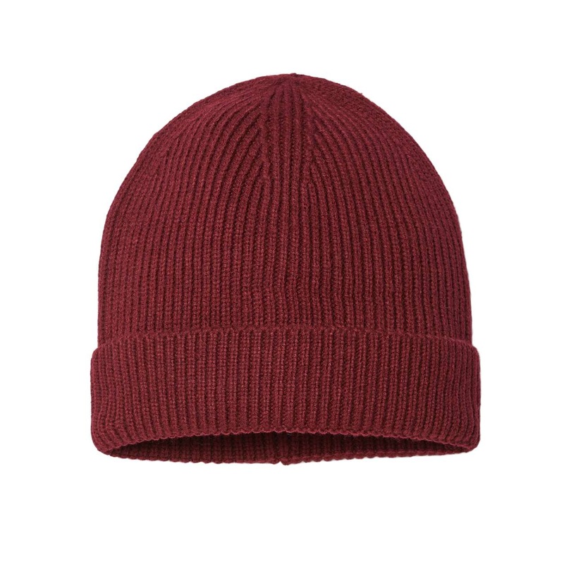 Atlantis Headwear ANDY – Sustainable Fine Rib Knit Cap, Beanie Burgundy