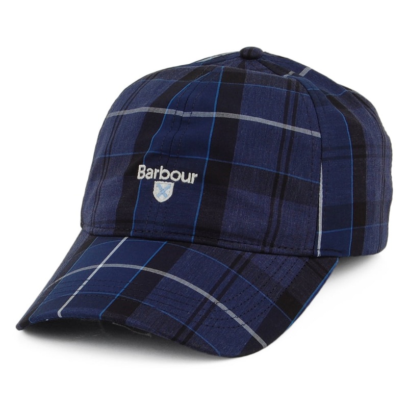 Barbour Hats Tartan Cotton Baseball Cap – Blue Adjustable