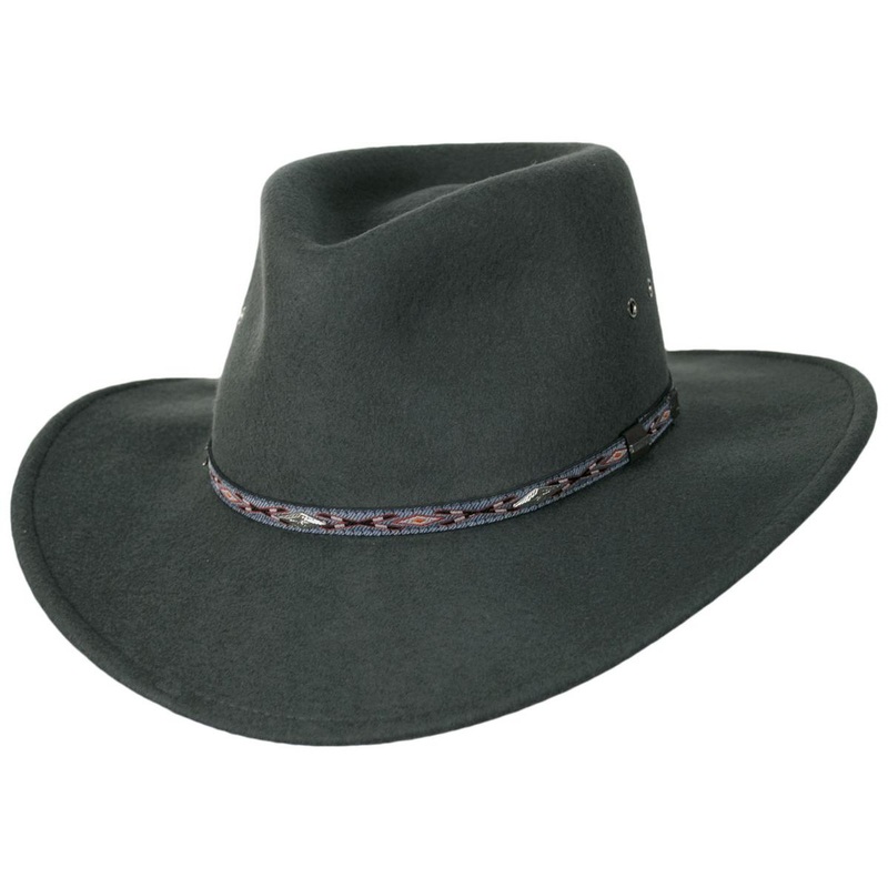 Elkhorn Crushable Wool Felt Western Hat STEEL XS
