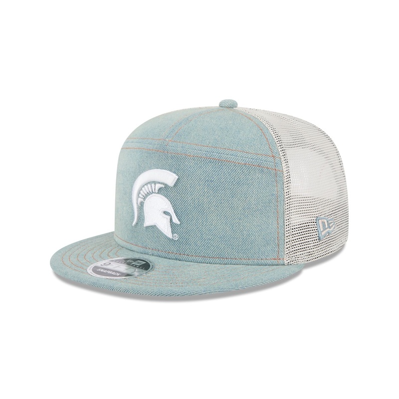 Michigan State Spartans Denim Split Panel 9FIFTY Trucker Hat One Size