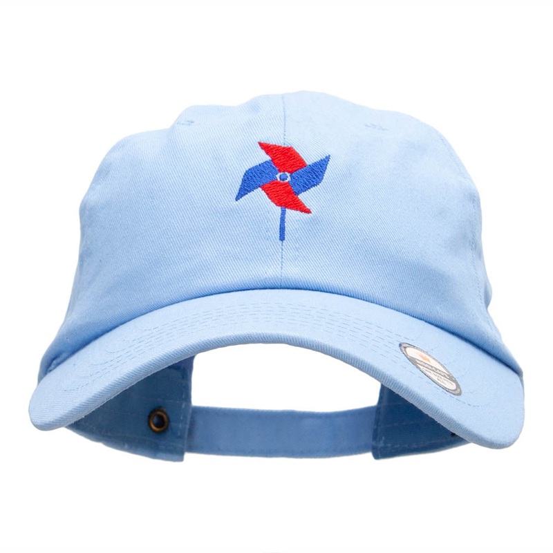 Paper Windmill Embroidered Washed Cap Blue One Size
