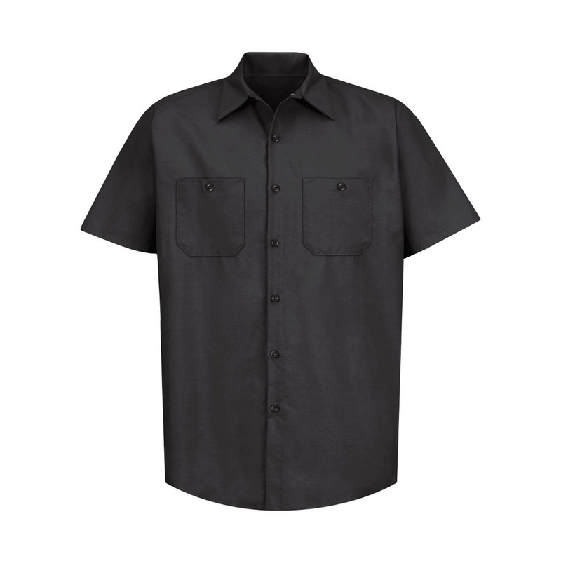 Red Kap SP24 Industrial Short Sleeve Work Shirt – Black Black S