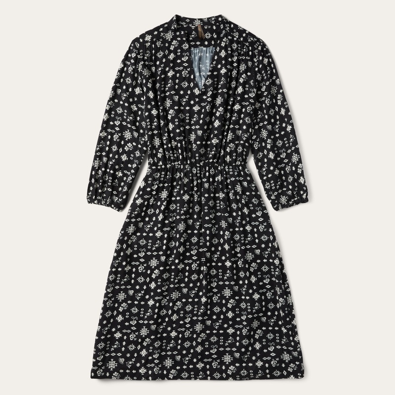 Southwestern Ditzy Print Dress Black XS