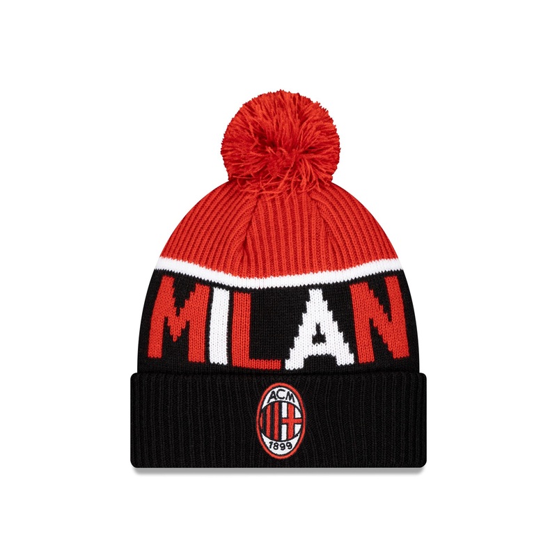 AC Milan Sport Black Pom Knit Hat One Size