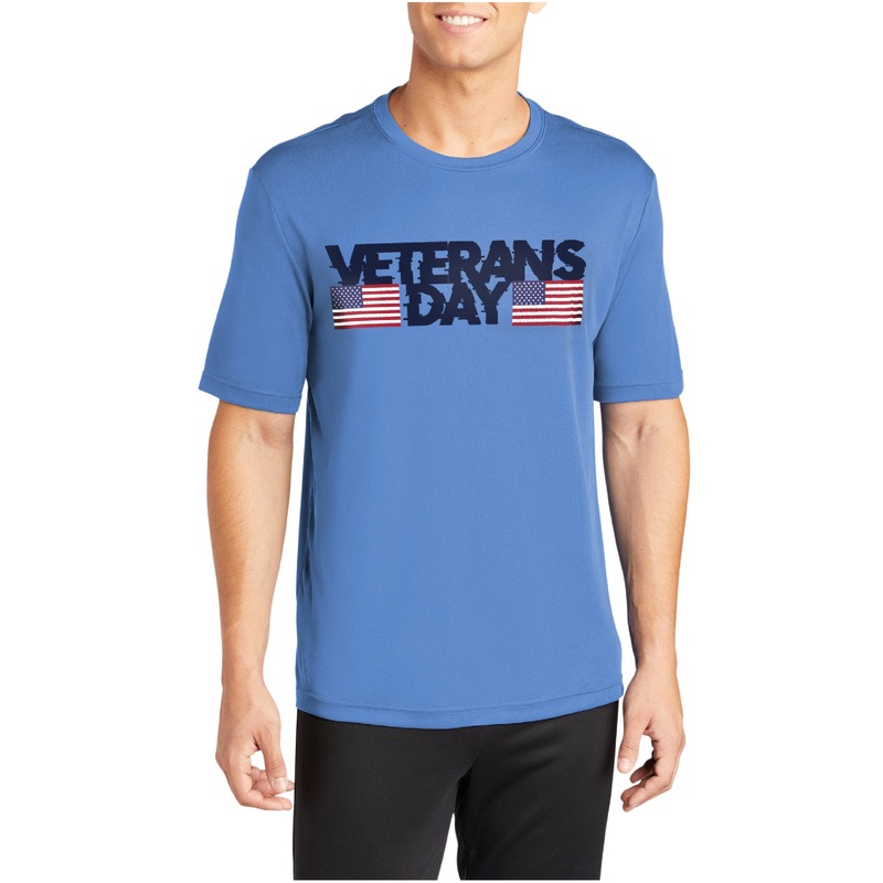 Army Veteran Day Men’s Big Size Tall PosiCharge Competitor Crew Neck Tee Shirt Carolina Blue LT