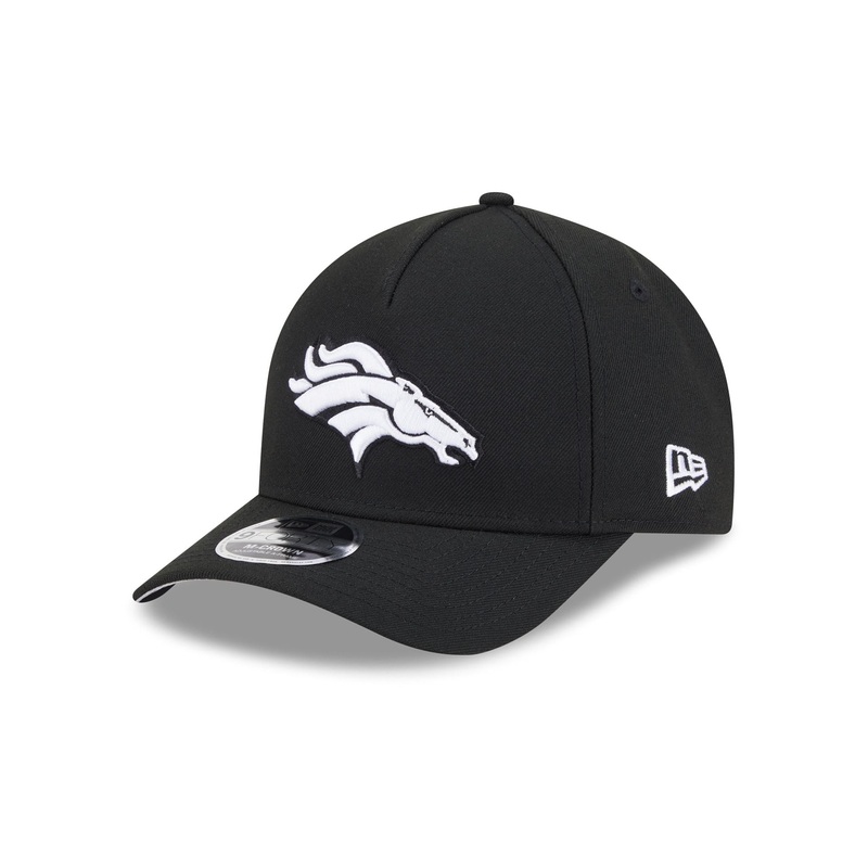 Denver Broncos Black & White 9FORTY M-Crown A-Frame Snapback Hat One Size