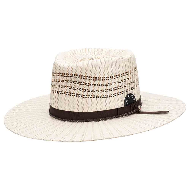 Double Diamond Bangora Straw Gambler Hat – Biltmore Vintage Hats Ivory Medium  (57 cm)