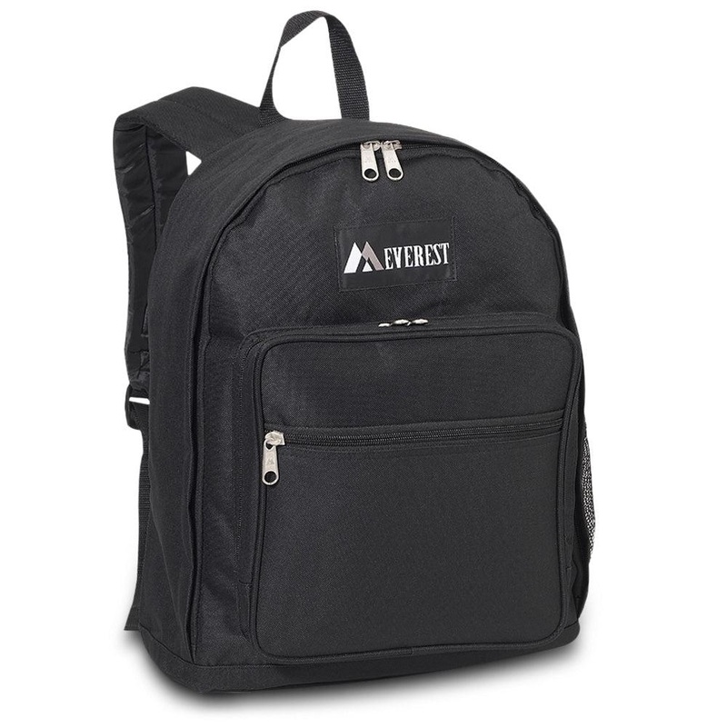 Everest Backpack Book Bag – Back to School Classic Size – Standard 1045BP Black