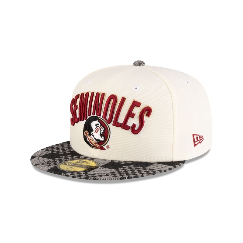 Florida State Seminoles Chrome Black Denim 59FIFTY Fitted Hat 7
