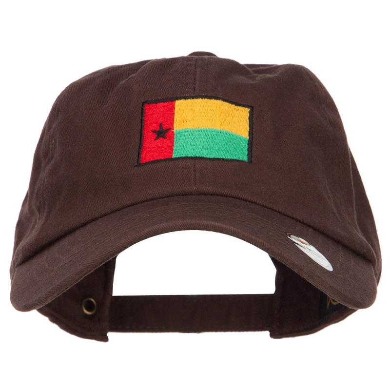 Guinea Bissau Flag Embroidered Unstructured Cap Brown One Size