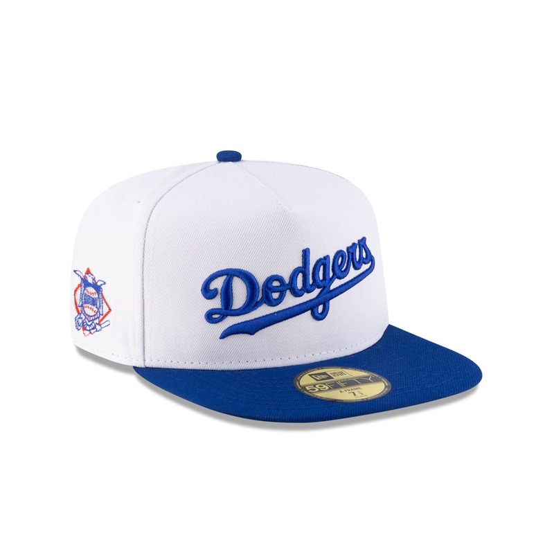 Just Caps League Sidepatch Optic White Los Angeles Dodgers 59FIFTY A-Frame Fitted Hat 7