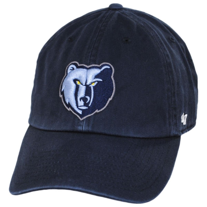 Memphis Grizzlies NBA Clean Up Strapback Baseball Cap Dad Hat NAVY ADJUSTABLE