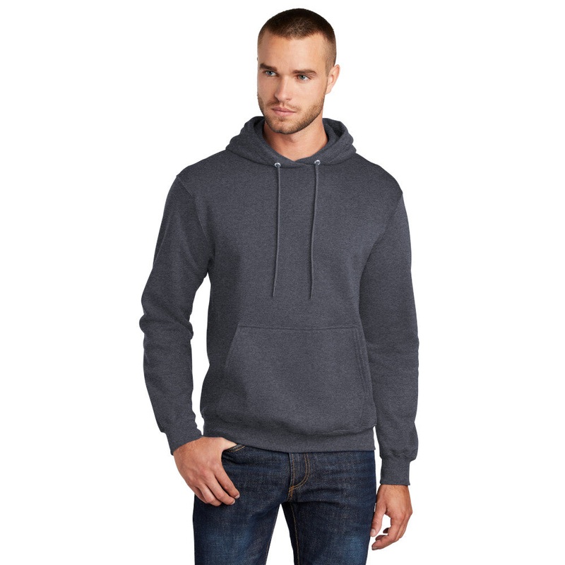 Port & Company PC78H Core Fleece Pullover Hooded Sweatshirt – Heather Navy Heather Navy S