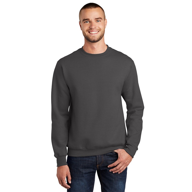 Port & Company PC90 Essential Fleece Crewneck Sweatshirt – Charcoal Charcoal S