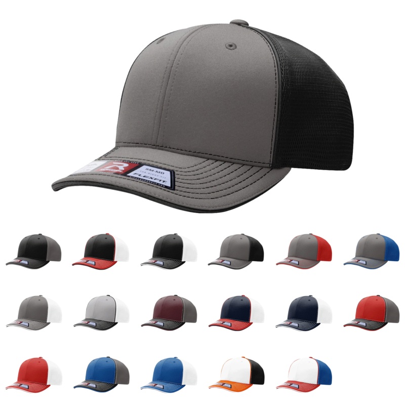 Richardson 172 Pulse Sportsmesh R-Flex Cap Black/White LG-XL
