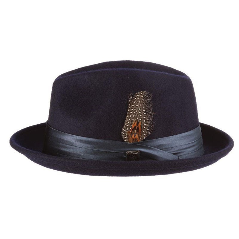 Stacy Adams Snap Brim Fedora Hat – Navy Navy Medium (22.25″)