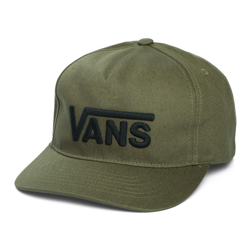 Vans Hats Drop V Logo Curved Brim Snapback Cap – Olive-Black Adjustable